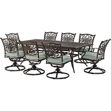 Hanover Renditions 9 Piece Outdoor Dining Set with Sunbrella® Fabric and Swivel Chairs Mist