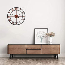 EHVYBDX Large Wall Clock Outdoor Garden Roman Numeral Wrought Iron Clock Waterproof Metal Interior Decoration Quartz Wall Clock Retro Decoration Silent Clock