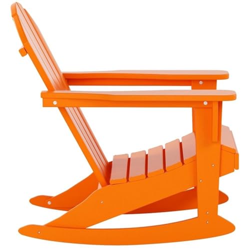Costaelm Keller HDPE Plastic Outdoor Rocking Chair Set of 4 Orange