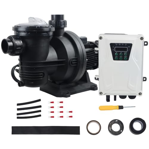 Solar Powered Swimming Pool Pump,900W 92GPM Hybrid Swimming Pool Pump Kits with MPPT Switching Controller,AC 85-260V / DC 110V