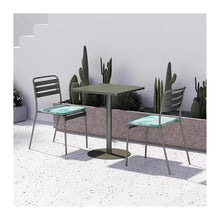 KDFHKHS Green Outdoor Square Coffee Table 60x60x73cm Iron Side Table for Patio Garden Cafe Assembly Easy(Green)