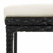 VGLQNRPT 7 Piece Patio Bar Set with Cushions, Outdoor PE Rattan Bar Table and 6 Stools, Weather-Resistant Garden Furniture Set, Black