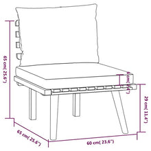 NLQMSU 4-Piece Acacia Wood Garden Lounge Set Dark Grey