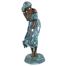 Design Toscano The Windblown Maiden Cast Bronze Garden Statue Two Tone Bronze & Verdigris