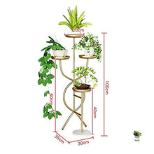 Flower Stand Nordic Wrought Iron Living Room Plant Rack Office Multi-layer Flower Stand Decoration Simple Balcony Floor-standing Plant Shelf Plant Stand(Gold and black)