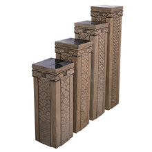 ARCVOX Traditional Asian Chinese Garden Pedestal Column, Synthetic Stone Design, Versatile Pedestal for Home and Garden Decor(Size M)