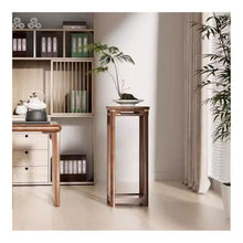 WOAITIANTIAN Vase Stand Indoor Bonsai Table New Chinese Style Wooden Plant Stand Floor Standing Ornamental Shelf(Large)