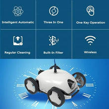 KANGJIEM Automatic Robotic Pool Vacuum Cleaner, Cordless Swimming Pool Cleaner,Maximum Runtime Self-Parking, Pool Vacuum for Above/In Ground Flat