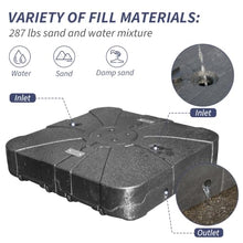 OROTLECT Patio Umbrella Base with Wheels, Water & Sand Filled Weighted Base for Most Cantilever Offset Umbrella, 260LBS, Square (Black),34'' X 34''