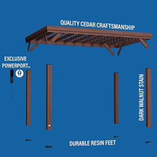 Backyard Discovery Brockton 14' x 10' Modern Cedar Wood Pergola Kit Dark Walnut