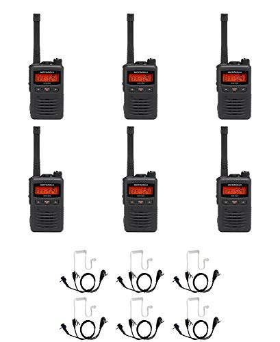 SR-Moto MEVX-S24-BLK UHF Portable Radio 403-470MHz 3W 256 Channel with E326 Headset (6 Pack)