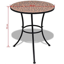 JKSVTF 3 Piece Bistro Set Ceramic Tile Terracotta, Garden Table and Chairs, Garden Chairs Set, Patio Set, Outdoor Table and Chairs