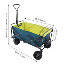 Collapsible Outdoor Festival Wagon,Folding Wagon Garden Cart,Utility Wagon, Beach Wagon with 7" Rubber Wheels,Pull Along Trolley with Adjustable Handle and 2 Cup Holders