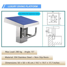 JYETAXDISS 15° Inclined Professional Starting Block,Heavy Duty Swimming Pool Diving Platform, Stainless Steel Non-Slip Jumping Boards, Load Capacity 280kg deluxeedition