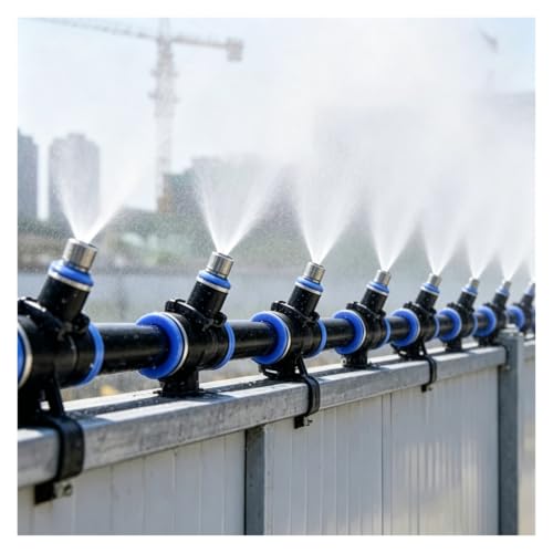 PYYDJQ Greenhouse Misting System Kit, Clog-Free Mister Cooling Spray System for Factories/Trampoline/Canopy, Flexible Mister Sprinkler Kit Washable(40m (131ft))