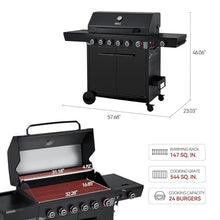 Royal Gourmet GE6001H 6-Burner Gas Grill with Sear and Side Burner, Black