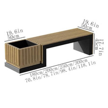 HYgloF Patio Benches Backless Wooden Bench with Steel Bottom Plate, Suitable for Outdoor Porch, Courtyard, Terrace, Park Seats Garden Bench(Large)