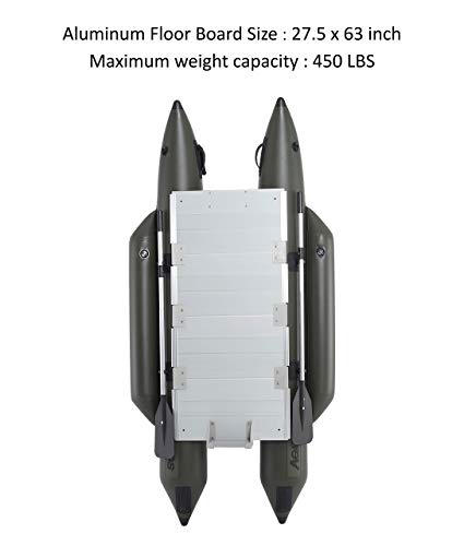 AQUOS Backpack Series Inflatable Pontoon Boat with Remote Control Trolling Motor 12V 55lbs