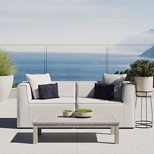 Modway EEI-4377-WHI Saybrook Patio Upholstered 2-Piece Sectional Sofa Loveseat in White