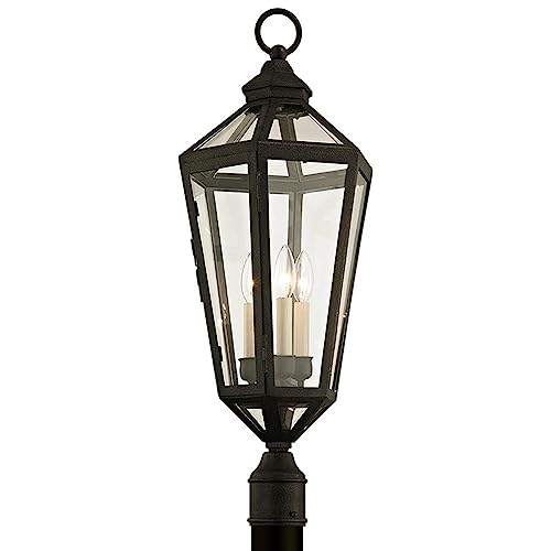 Troy Lighting Calabasas 3-Light Post | Vintage Bronze Finish | Made of Hand-Worked Iron | Wet-Rated for Outdoor Use | 11.5" Dia x 29.5" H | P6375-VBZ