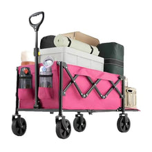 Lortix Premium Folding Camping Cart Wagon Heavy Duty Outdoor Utility Cart with Wheels Beach Garden Cart for Camping Picnic Fishing Kids