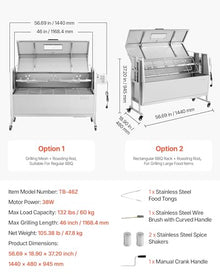 VEVOR Rotisserie Grill, 46" Electric Rotisserie Grill Kit