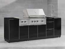 NewAge Products Classic Series 4PC Aluminum Black Modular Outdoor Kitchen Grill Island with 36" Performance Grill NG - 24"D x 52"W x 47.5"H
