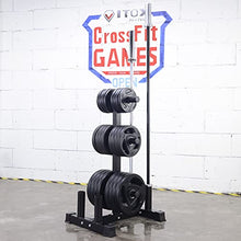 VEITEOX FTY Weight Plate Tree Rack with Barbell Bar Holder, Vertical Olympic Bumper Plates and Bar Storage Stand (Color: No Wheels)