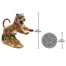 Design Toscano Jungle Cat Leaping Bengal Tiger Outdoor Garden Animal Statue, 32 Inch, Resin, Full Color Finish