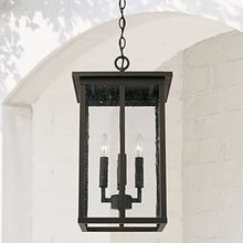 Capital Lighting 943844OZ Barrett Antiqued Glass Rectangular Outdoor Hanging Lantern, 4-Light 240 Total Watts, 21" H x 12" W, Oiled Bronze