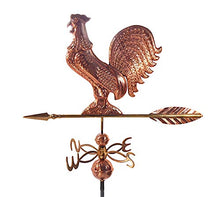 Dalvento 404C Rooster Weathervane Pure Copper Directionals and Globes, Large