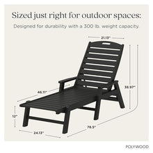 POLYWOOD NCC2280MA-P Nautical Arms Chaise, Black