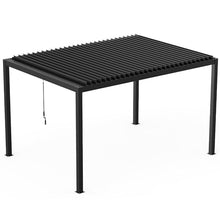 ANTSKU 10'x13' Louvered Aluminum Pergola with Adjustable Retractable Roof Black