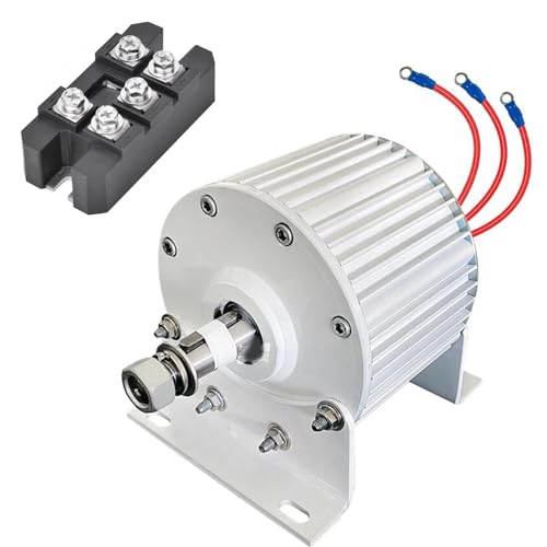 AISINILALAO Low Speed Gearless Generator 10000W - Start at 150 RPM, High Efficiency for DIY Wind Power Projects & Renewable Energy Systems(White,with Base),220v