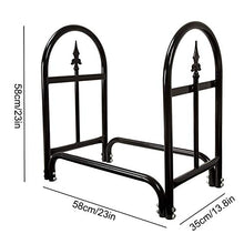DJVHSRI Firewood Rack Farmhouse Style Iron Fireplace Log Holder Rack, Small Firewood Lumber Storage Holder, for Outdoor/Indoor/Fire Pit, Tall 58Cm,