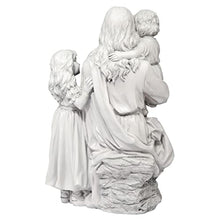 Design Toscano He Loves the Little Children Indoor/Outdoor Holy Religious Garden Statue, 28 Inches High, Cast Stone Resin, Antique Stone Finish