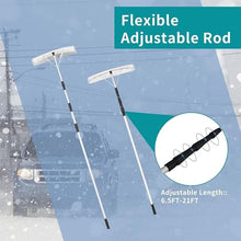 Snow Shovels 21Ft Aluminum Snow Roof Rake with 25 Inch Blade, Roof Snow Rake Removal Tool, Aluminum Adjustable Pole with Anti-Skid Handle for Removing Snow Leaves Debris