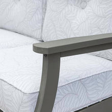 highwood Lehigh Deep Seating Loveseat, with Sunbrella Cushions in Lively Parchment, Coastal Teak Frame