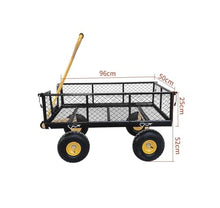 Mesh Steel Garden Cart Utility Garden Dump Cart with 180° Rotating Handle and Removable Sides for Yard Farms(M)