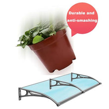 Outdoor Patio Awning Canopy Aluminum Alloy Front Door Canopy with Polycarbonate Hollow Sheet for UV Rain and Snow Protection Patio Sun Shelter Ideal for Door Entrance (Size: W80xL420cm)