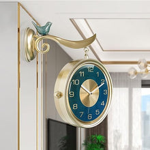 CUTPOIY Double Sided Outdoor Clock Living Room European Style Classic Light Luxury Two Faces Retro Station Clock Corridor Fashion Creative Modern Minimalist Clock for Terrace Patio(A)