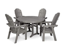 Polywood Vineyard Adirondack 5-Piece Nautical Trestle Dining Set Slate Grey