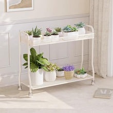 IBONSON Multi Tiered Plant Stand Indoor Living Room Floor-Standing Double-Layer Iron Flower Rack Indoor Movable Flower Rack Storage Flower Pot Rack Corner Outdoor Plant Stand