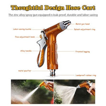 MDYHY Flexible Hose Reel Truck Lawn Water Hose Bracket Truck, Wall Mounted Flexible Hose Reel Truck, Portable Hose Storage Rack (Hose Cart+15m Pipe)