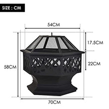 Garden Fire Pit Grill Bowl Grill Barbecue Rack Garden Fire Pit, 3 in 1 Outdoor Fire Pit Table for, Ice Pit, Patio Heater, Metal for Camping Barbecue, 21" X 22" X 28"