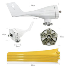 ZHOZHUT 800W / 1000W / 1200W Wind Turbine Generator Kit 12V / 24V / 48V Wind Power Generator with MPPT Controller and 5 Yellow Blades, Low Noise Windmill Generator for Marine, RV, Home,800w,24V