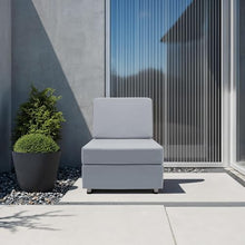 FDP Outdoor Modular Club Chair Featuring Sunbrella Fabric - Weather-Resistant, Fade-Resistant, Assembled Patio Furniture with Cover Included for Backyard, Poolside Seating - Canvas Granite