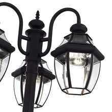 Livex Lighting, 21543-04, Monterey Collection, Multi Head Black Outdoor Post Light with Clear Beveled Glass
