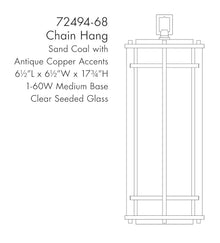 Minka Lavery Outdoor Pendant Lighting 72494-68 San Marcos, 1-Light 60 Watts, Black