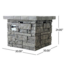 Merax 30" Outdoor Square MgO Propane Fire Pit - 40,000 BTU, Grey